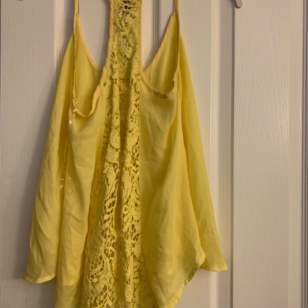 LeShop Yellow Semi Sheer Racerback Cami - Picture 2 of 3